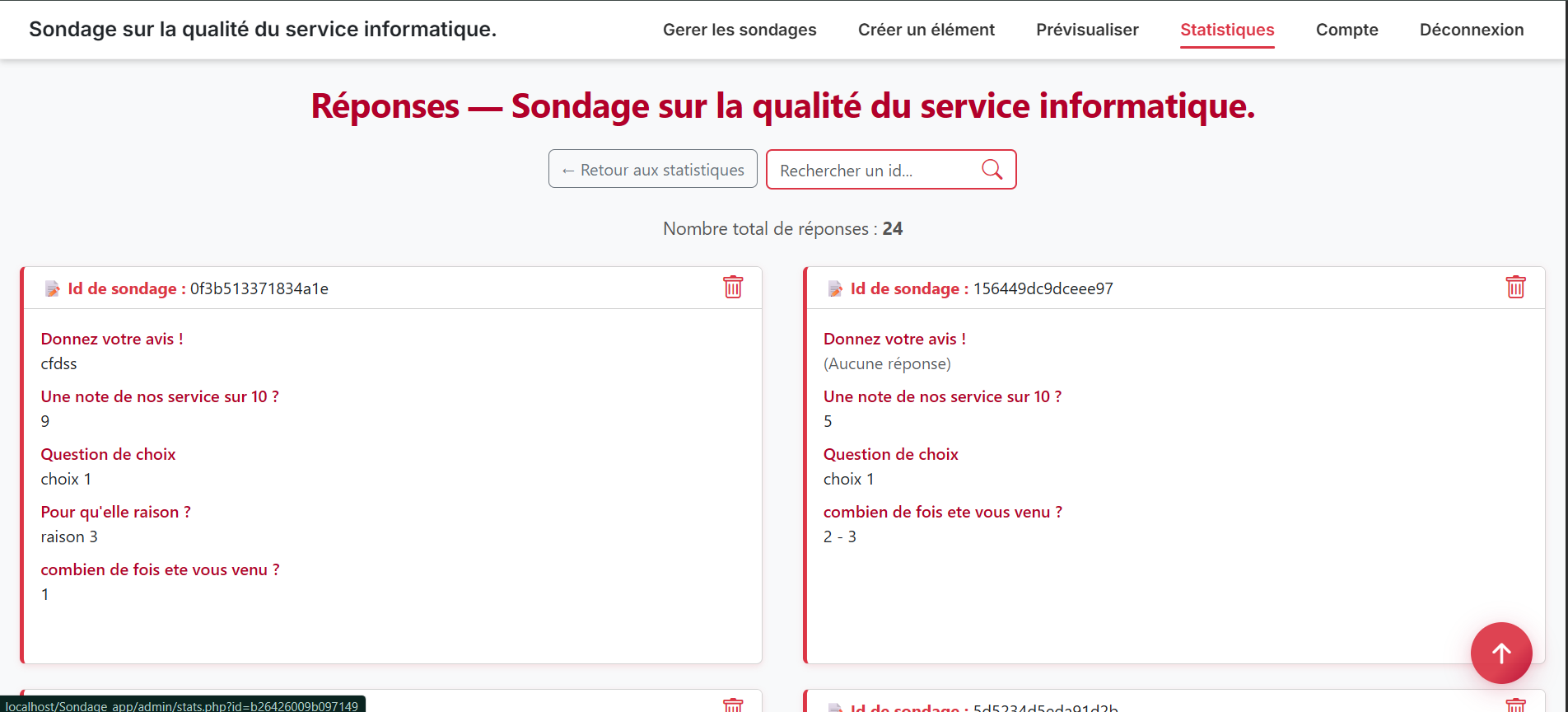Application web de sondages